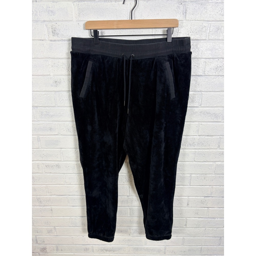 Athleta Recover Cozy Jogger Women 1X Black Plush Fleece Lounge Pants